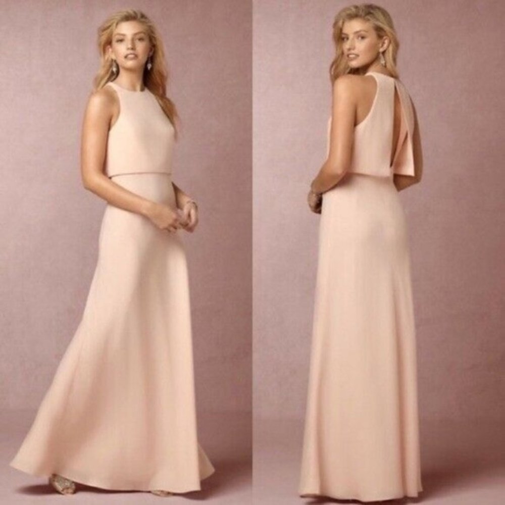 BHLDN Jill Stuart Iva Crepe Dress pink/peach NWOT